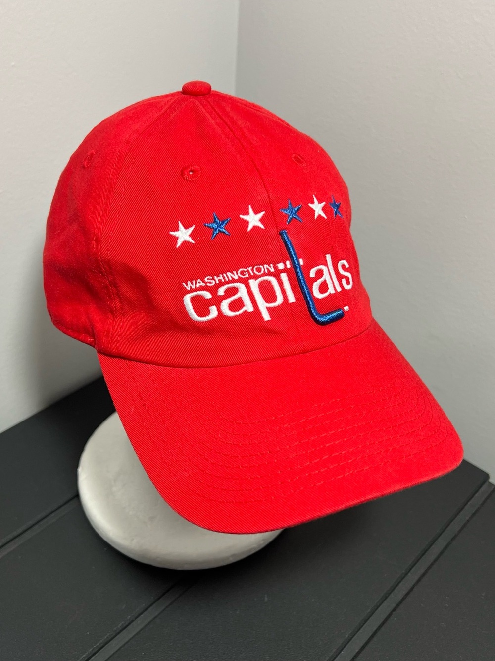 Fanatics NHL Washington Capitals Hockey Red White Blue Adjustable Hat Adult OSFA